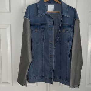 NWOT Fashion Nova Denim and Gray Jacket